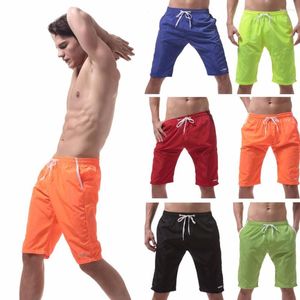 Cuecas masculinas 2023 cuecas masculinas sólidas roupas de banho maiôs misturas de poliéster seco praia surfing corrida natação shorts água W320