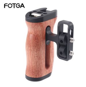 Flaş Difüzörler FOTGA Evrensel DSLR Kamera Kafesi Ahşap Mini Grip için Yan Kol 14 Vida Soğuk Ayakkabı Pography 230626