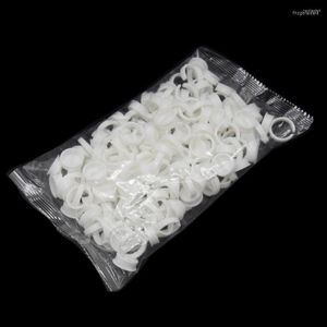 Tattoo Inks 100pcs White Disposable Ink Rings Cups S L Eyebrow Lip Pigments Holder Ring Container Permanent Makeup Accessories