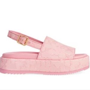 Дизайнерские босоножки на платформе мужские женские розовые белые бежевые массивные туфли с кожаной отделкой резиновая подошва роскошные сандалии с регулируемым ремешком на щиколотке 10