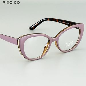 Eyeglass Frame Pixcico 45677 Cat Eye Glasses Frames Women Optical Fashion Computer 230628