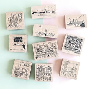 Stamps Stamp Scrapbooking Diary Decoration Daily Life 9 Types Vintage Rubber Wooden 230627