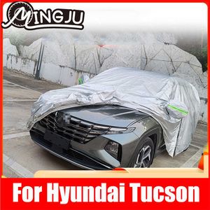Полное покрытие дождь мороз снежной пыль водонепроницаемая защита наружного автомобиля Anti UV Accessories для Hyundai Tucson 2021 NX4HKD230628