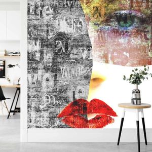 Papéis de parede personalizados 3d papel de parede rosto de mulher arte moderna papéis de parede autoadesivos decoração de quarto papel mural adesivo