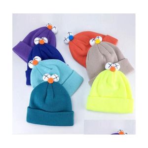 Parti Şapkaları Yıl Yılbaşı Şapkası Prsents Yürümeye Başlayan Çocuklar Kış Bere Oğlan Kız Soğuk Hava Çizgi Film Karakteri Örgü Bere Damla Teslimat Ev Dh5R2