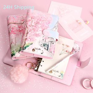 Notepads A6 Kawaii Looseleaf Notebooks and Journals Cute Ring Binder Daily Weekly Diary Planner Agenda Notebook School Stationery 230627