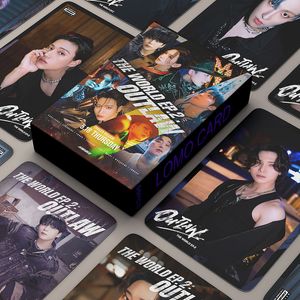 Клейкие наклейки 55pcsset Kpop ATEEZ Lomo Cards THE WORLD EP1 MOVEMENT Guerrilla Pocards Высококачественные поступления 230626