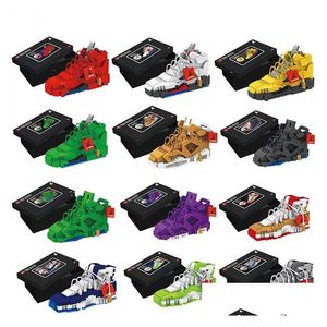 Blocos 666Pcs Mini Building Block Basketball Shoes A J Model Toy Tennis Set Build-Bricks Set DIY Assembly For Kids Gifts Zm1014 Drop D Dhp7N