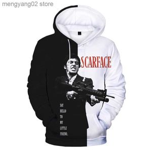 Felpe con cappuccio da uomo Felpe con cappuccio 2021 Movie Scarface Felpe con cappuccio con stampa 3D Tony Montana Harajuku Streetwear Felpe con cappuccio Uomo Donna Moda Pullover Abbigliamento T23628