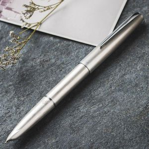 Pens Hero 100 Fountain Pen Retro Mürekkep Kalemi Dingxin Set Finans 14K Altın Nib Dönüştürücü Dolgu İş Ofisi Okul Malzemeleri Kalem