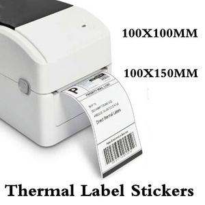 Çıkartmalar 4x6 inç Nakliye Lable Doğrudan Termal Kağıt Çıkartma 100x100/150mm Yapıştırıcı Çıkartmalar 4 inç Termal Etiket Yazıcısı için Eşleştirme