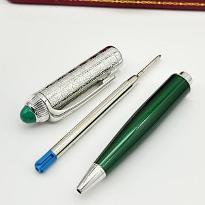 Ручки роскошные бренд Ballpoint Pen Green Lacquer Высококачественные изысканные резные узоры с красной коробкой подарок