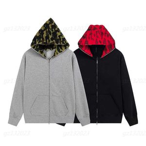 23 Sonbahar Kış Kış Boyutu Zip Up Shark Hoodie Özel Kumaş Head Fermuar Kapşonlu Ceketler Erkek Tasarımcı Ceket Hardigan Hoodies Bepa Ceket