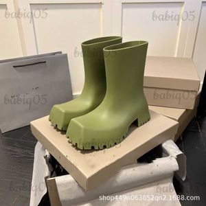 Çizme B Kare Kafa Rainboots 2023 Sonbahar Ve Kış Yeni Kadın Chelsea Ayakkabı Testere Dişi Kaymaz Kalın Taban babiq05