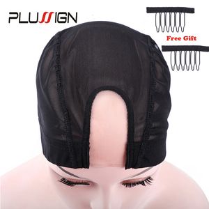 Peruk Kapakları Plussign Peruk Kapakları Peruk Yapımı İçin 1 Adet U Parçası Havalandırmalı Peruk Kap 2 Adet HairWIG Tarakları Örgü Kubbe Kapağı Küçük Orta Büyük Boy 230629