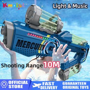 Sand Play Water Fun Automatic Electric Water Gun with Light Rechargeable Continuous Firing Summer Party Game Kids Space Splashing Toys for Boys Gift 230628