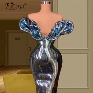 Kentsel Seksi Elbiseler Sihirli Gümüş Denizkızı Akşam V Yaka Backless Özelleştirilmiş Couture Pageant Elbise Vestidos De Fiesta Zarif Balo 230629