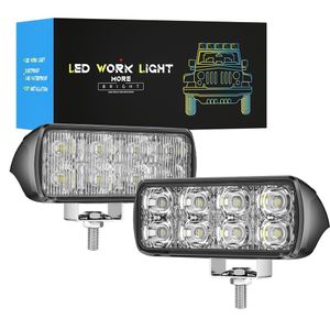 Ayarlanabilir Montaj Braketi ile 8 LED Çalışma Işığı Güçlü Parlak Yanıp Sönen Lamba Su Geçirmez LED Araba Ampulü Serin Reflektör Çalışma Işıkları 10 W