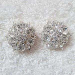 10 pezzi lotto 28MM abbellimento del bottone del rhinestone del metallo del fiore che elabora DIY205a