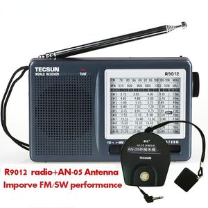 Radyo R9012 AM/FM/SW 12 Bantlar Yüksek Duyarlılık Kısa Balavat AN05 harici anten Multiband Radyo ile Radyo Taşınabilir Alıcı