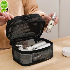 New Transparent Makeup Case Mesh Organizers Toiletry Pouch Casual Zipper Toiletry Wash Bags Make Up Women Travel Cosmetic Bag