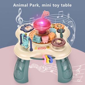 Bebek Müzik Ses Oyuncaklar Yaratıcı Mini Hayvan Parkı Oyun Masası Elektrikli Hafif Müzik El Isı Davul Masaüstü Bebek Oyuncakları için Çok Fonksiyonlu Oyun Masası 230629