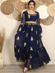 Etnik Giyim Fas Müslüman Elbise Kaftanlar Abaya Abiye Kadınlar için Şifon Dubai Türkiye İslam Uzun Robe Femme Musulmane Vestidos 230630
