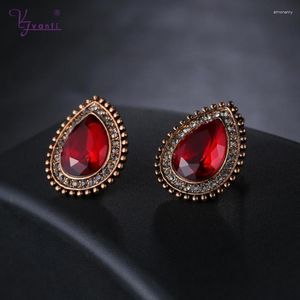 Kolye Küpe Seti Kfvanfi Yüzük Bileklik Gri Rhinestones Yeşil Kırmızı Kristal Vintage Takı Stre22