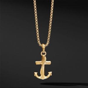 Charms 18 K Sarı Altın Çapa Muska Kolye Kolye Güzel Takı Olmadan Taş Kaliteli Hiçbir Lose Renk 230629