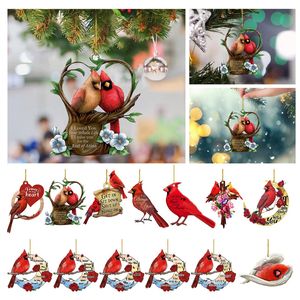 Подвеска с красной птицей, рождественское акриловое украшение, подвеска, навсегда, украшение для автомобиля, люстра, подвесное украшение