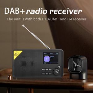 Konektörler Çok Fonksiyonlu DAB + Dijital Radyo LCD Saat Alarmı BluetoothCompatible şarj edilebilir Taşınabilir FM Radyo Alıcı Ev Ofisi