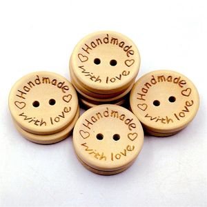 15mm Ahşap Düğmeler 2 delik yuvarlak aşk kalp el yapımı Hediye Kutusu için Karalama Defteri Zanaat Parti Dekorasyon DIY iyilik Dikiş Accessories229b