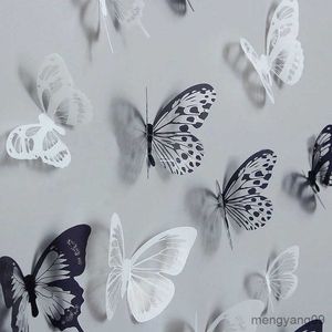 Diğer ev dekorasyonu 18 adet/lot kristal kelebek çıkartması güzel kelebek oturma odası çocuklar için oda çıkartmaları ev dekorasyonu R230630