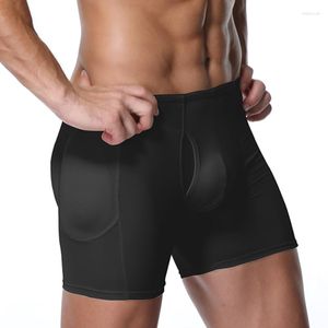 Erkekler Vücut Shapers Artı Boy Boyu Bulifter Shapewear Shorts Bushaper Boxer Boksör Yastıklı İç Çamaşırı Karın Kontrolü Şekillendirici Şey