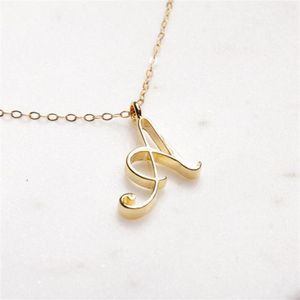 Winzige Swirl-Anfangsbuchstaben-Halskette. Alle 26 englischen Gold-A-T-Kursiv-Luxus-Monogramm-Namensbuchstaben-Wortketten-Halsketten für 307h