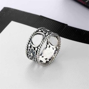 Модные очаровательные ювелирные изделия серебряное кольцо с полыми буквами кольцо в стиле ретро простое кольцо в стиле хип-хоп в стиле панк аксессуар для вечеринки Gift246v