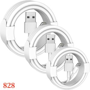 Высокоскоростная до USB-кабели Tip-C-C Кабель кабеля Cable Data Cables 1M 3-футовый сотовый телефон 5 Вт шнуры для iPhone 11 12 13 14 XS x Pro Max 8 7 6s плюс Samsung Xiaomi Huawei телефоны 828d