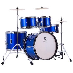 Kids' 5-Piece Drum Set with Cymbals - Beginner Jazz Drum Kit for Home Practice and Performance