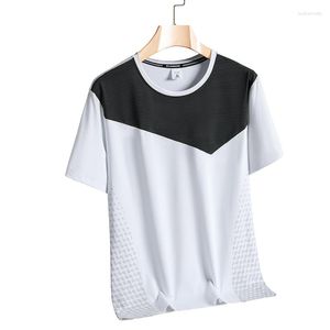 Erkek Tişörtleri Hızlı Kuru Spor T-Shirt 2023 Kısa Kollu Yaz Günlük Baskı Artı Büyük Boy 3xl Top Yüksek Streç Giysileri