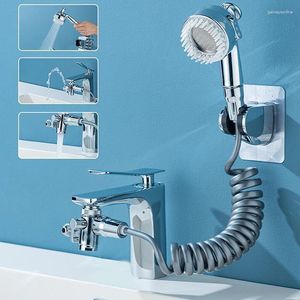 Mutfak muslukları 3'ü 1 arada evrensel su muslukları çok fonksiyonlu banyo eki duş başlığı bakır 360 ° dönen musluk evi