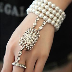 Браслет «Великий Гэтсби», браслеты Bella, модные жемчужные свадебные украшения, прозрачный эластичный австрийский браслет для подружки невесты, комплект для женщин 230928