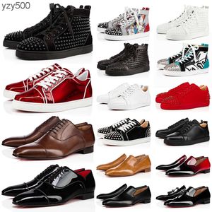 Loubutinly Hıristiyanlar Kırmızı Dipli Erkekler Loafers Tasarımcı Kadın Erkekler Elbise Ayakkabı Büyük Boy Boy Boyu 12 Topuk Lüks Deri Siyah Beyaz Pembe Düğün Ayakkabıları Botlar Botlar