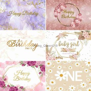 Background Material Purple Marble Texture Gradient Color Background Happy Birthday Party Photograph Backdrop Portrait Custom Poster Family Photocall YQ231003