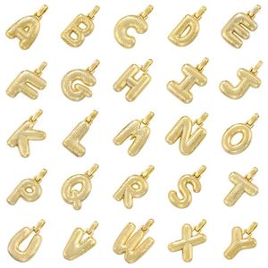 Takılar Yüksek kaliteli fırçalanmış mat kabarcık 18k altın kaplama alfabe başlangıç ​​harf kolye