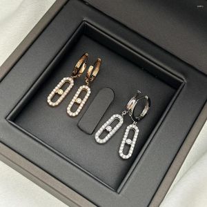 Stud Küpe Lüks Butik Takı 23 Yıllık 925 STERLING Gümüş Kadınlar Tek Pırlanta Kayan
