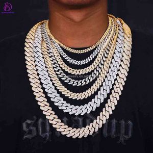 Hip Hop Jewelry Luxury Cuban Necklace 10m 12m 15m18mm 925silver 14k 18k Cuban Link Necklace Vvs Diamond Moissanite Cuban Chain