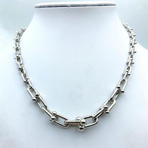 Zincirler Kadınlar 925 STERLING Gümüş Hardwear Serisi Mezun Bağlantı Kolye Cazibesi U Tip Kolyeler Lüks Brandif Jewelry223Z