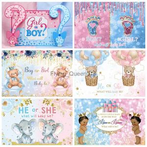 Background Material Gender Reveal Party Boy Or Girl Photocall Backdrop Newborn Baby Shower For Photography Background Decor Photo Studio Props YQ231003