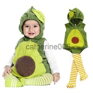 Ocasiões especiais 0-18 meses bebê menina menino abacate fantasia infantil criança com capuz bodysuit curto macacão purim vestido extravagante de halloween com meias x1004