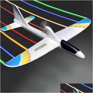 Elektrik/RC Uçak Elektrikli Uçaklar Aydınlık USB Şarj Elektrikli El Ele Atlama Planör Yumuşak Köpük Renkli Işıklar DIY Model DHGEI